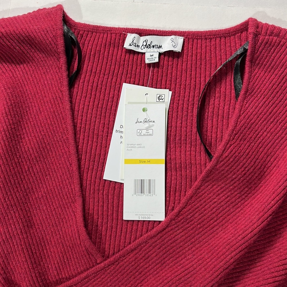 Sam Edelman Allie Cherries Jubilee long sleeved cropped sweater & midi dress med - Picture 8 of 16